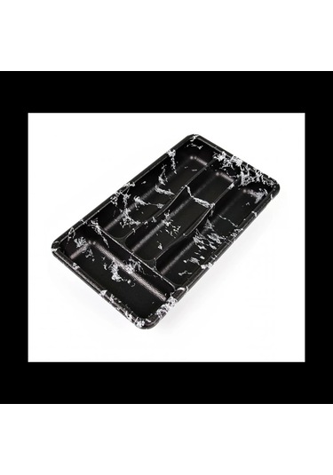 Siyah - 4 Bölmeli Çekmece İçi Kaşıklık 36x20cm 4172 Çok Renkli