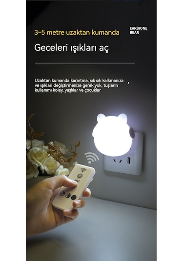 Aurora Işık Kontrollüindüksyon Göz Korumasıyımışışıkuzaktan Kumanda Lambası Sarı