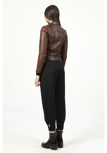 Dericlub Yb-2120 Gerçek Deri Kadın Mont Camel