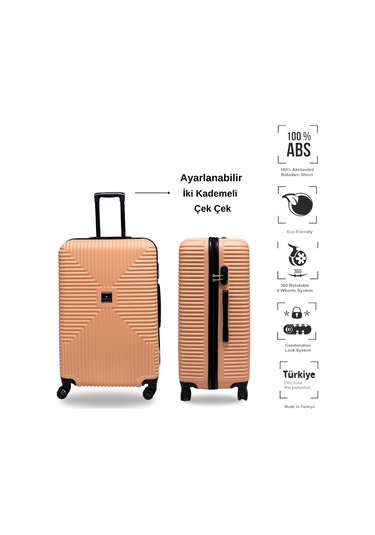 Anhelo Bowtie Abs Büyük Boy Valiz Saks Mavi Saks Mavi