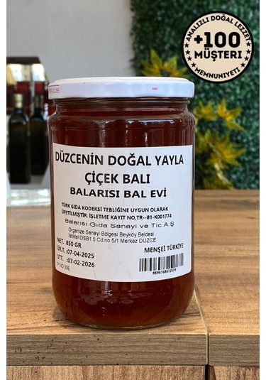Düzce Yayla Çiçek Balı 850gr %100 Doğal Saf Yayla Balı