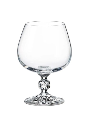 Collection Sterna Kristal 6'lı 250cc Kahve Yanı Su Bardağı/konyak Kadehi Seti Beyaz