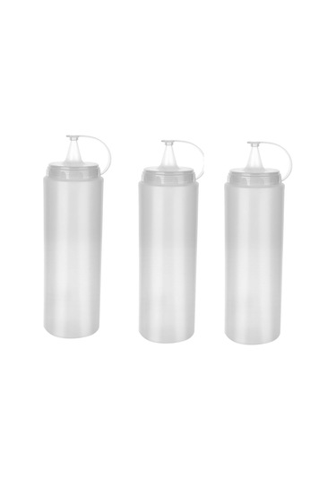 Şeffaf Sos Şişesi - 1000ml Dev Boy 3 Adet