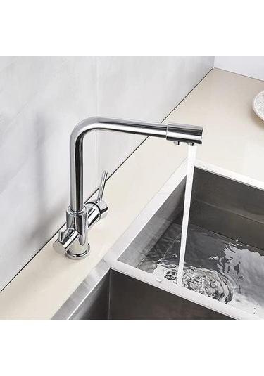 3 Yollu Arıtma Bataryası Arıtma Çıkışlı Eviye Batarya Sıcak Gümüş