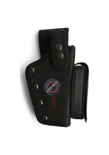 Siyah Asker Silah Kılıfı Çıt Çıtlı Askeri Kılıf 9 Mm Siyah