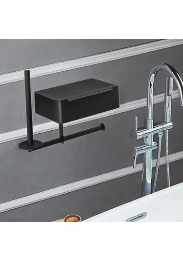 Suntek Tuvalet Kağıdı Tutucu Duvara Monte Metal Rulosu Otel Siyah