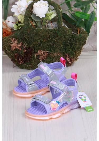 Vicco 332.b25y.254 Lila Can Anatomik Işıklı Kız Çocuk Sandalet Lila