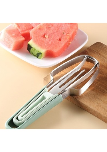 Ulzyvf Yeşil Soyucu Popsicle Paslanmaz Meyve Kesici Karpuz Dilimleme Çeliğim 3'ü 1 Arada Araçlar/ Yeşil