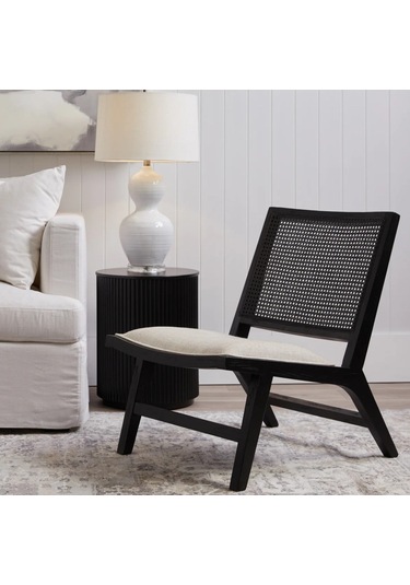 Tropico Bohem Ahşap Yan Sehpa Siyah