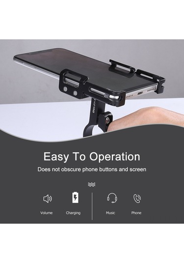 Lemestar Siyah Tam Alüminyum Dayanıklı Telefon Tutucu, Silikon Kayışlı Ve Tabanlı, Bisiklet/motosiklet Çubuklarına Uyumlu, 55-100mm Telefonlar İçin