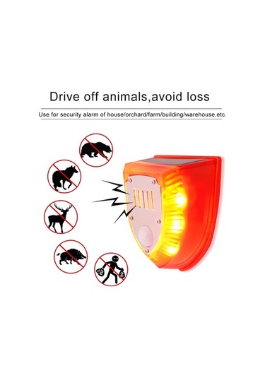 Besthome1 Güneş Enerjili Hareket Sensörlü Kırmızı Led Alarm Lambası 129db Ip65 Su Geçirmez 3 Çalışma Modu Güvenlik Lambası Ev