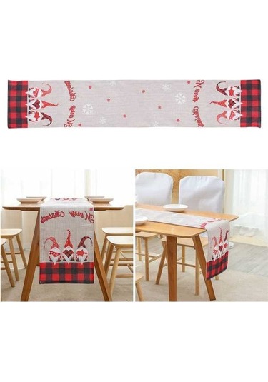 Ganzhoushop Yumuşak Yemeği Tatil Rudolph Partileri Örtüsü Noel Masa Örtüsü İçin Dikdörtgen Desenli Dekoratif Örtü Cm Akşam 2022sa40 176x34 Kn