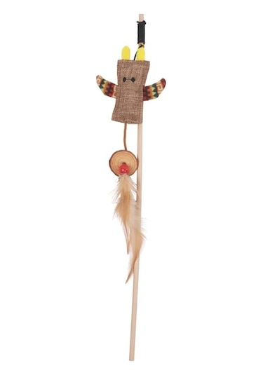 M-pets Charmy Bunny Catnipli Kedi Oyuncağı Olta Brown