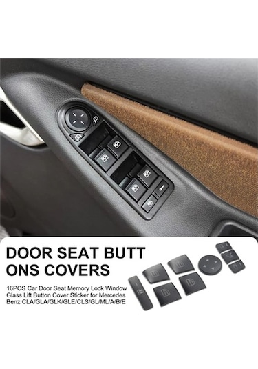 Besthome1 16 Adet Araba Kapı Koltuğu Hafıza Kilidi Cam Kapağı, Pencere Açma Düğmesi