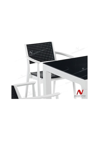 Novussi Seginus Beyaz Bahçe Masa Takımı Camlı Masa + 4 Koltuk | Novussi Seginus Beyaz Bahçe Masa Takımı Camlı Masa + 4 Koltuk |