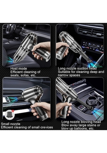 Suıtu Araç Kablosuz Islak Ve Islak Şarjlı El Süpürgesi, Stil: Temel Siyah