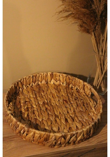 Hasır Su Sümbülü Yuvarlak Tepsi Geniş Organizer Düzenleyici Diğer