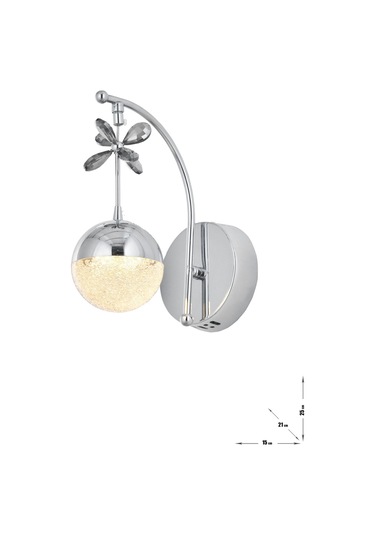 Forde Power Ledli Modern Lüks Duvar Aplik 3 Renk Sarı-beyaz-gün İşığı - Krom Krom