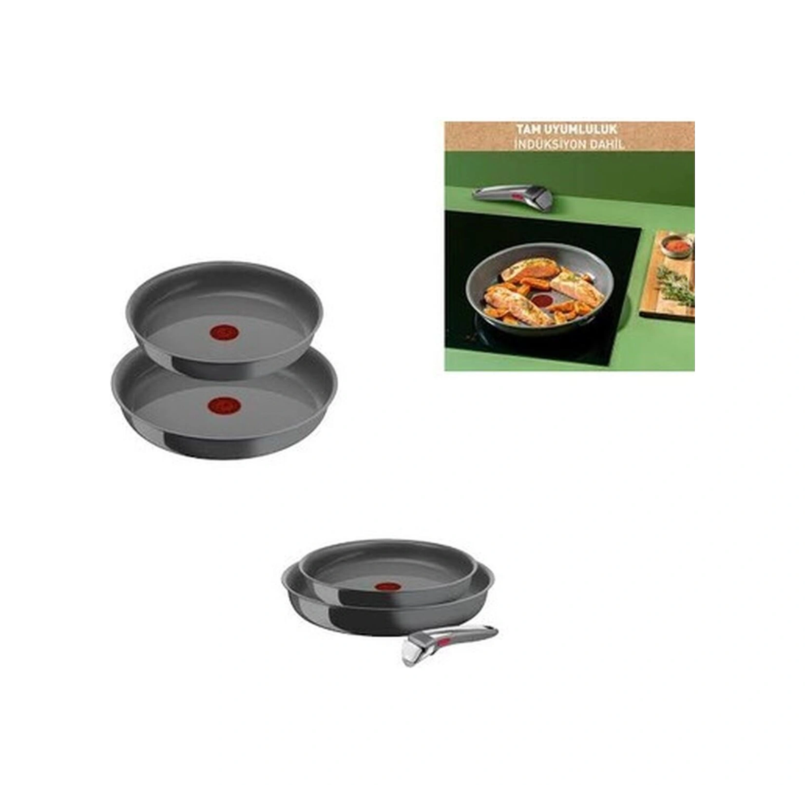 Tefalyeni Ingenio Ceramic Renew Küçük Set 3 Parça Karışık