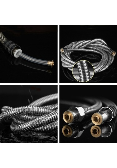 Konesam 3m Çelik Paslanmaz, Bakır Çekirdekli, Patlama Ve 70 C Isı Dayanıklı Duş Hortumu - G1/2 Bağlantı, 360 Döner, Kırılmaz, Sızıntısız Diğer