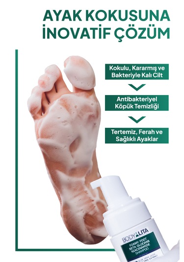 Foamyfoot Ayak Kokusu Giderici Çay Ağacı ve 7 Aktif İçerikli Ayak Köpük Şampuanı 100 ML