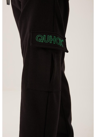 Quhox Erkek 3 İplik Jogger Eşofman Altı Siyah