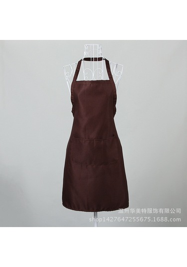 Qingmipy Kahve Renkli Restoran Garson Apronu - 73x58 Cm - Logo Baskılı - Dayanıklı Malzeme - Ev Ve İşyeri Kullanıma Uygun