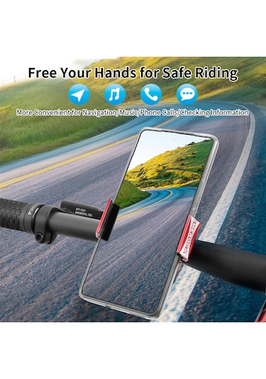 Meroca Bisiklet Telefon Tutucu Bisikletler Için Döndürülebilir Siyah