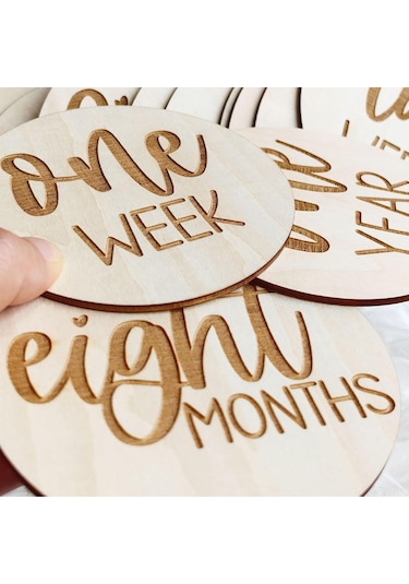 Maiyame 16 Parça Ahşap Bebek Aylık Milestone Kart Seti - Yenidoğan Fotoğraf Jekleri, Hatıra Ve Hediye İçin Depolama Çantası Hariç