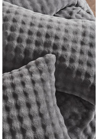 Bubble Battaniye Seti Tek Kişilik Gri Gri