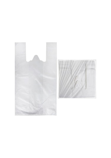 Ordinary Beyaz Market Poşeti Torbası Hışır Atlet Poşet Küçük Boy 1 KG 24 x 40 CM