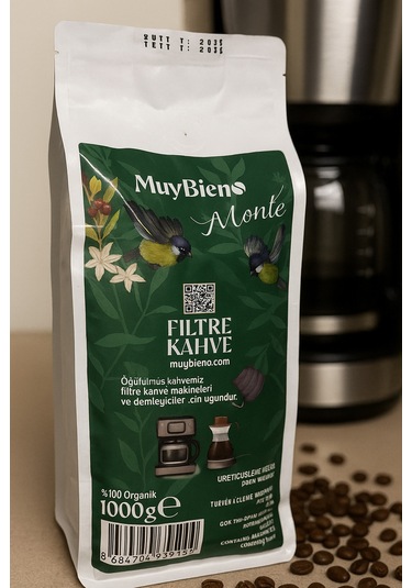 Premium Monte Filtre 1000 Gr Çekirdek Kahve Çekirdek Kahve
