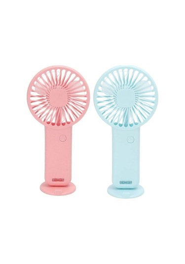 2 Adet Mini Fan,telefon Tutucu,portatif El Vantilatörü Pembe,mavi 9,3x19cm