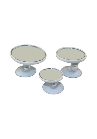 Space Renkli Ayna Seti - 3'Lü Beyaz / Ayds100