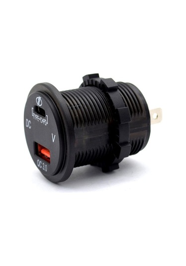 Besthome1 Arac/bot/motosiklet İçin 12/24v Çift Usb Şarj Cihazı Qc3.0 Usb A+pd Usb C , Led Göstergeli, Su Geçirmez Abs+tpu Kapa