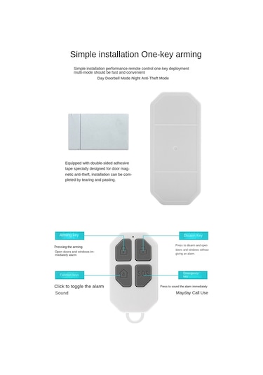 Anjiexun Kablosuz Kapı Ve Pencere Alarmı 140db Uzaktan Kapı Manyetik Alarmı