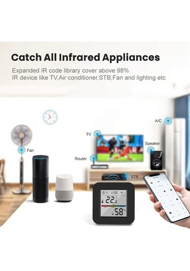 Fortunelane Wifi+bluetooth Duple Modül, Sesle Kontrol Edilebilir Lcd Ekran, Sıcaklık-nem Sensörlü Enjektör Kumanda Wl-ırtp