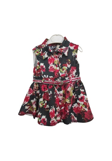 Kız Çocuk Kemerli Elbise Çok Renkli