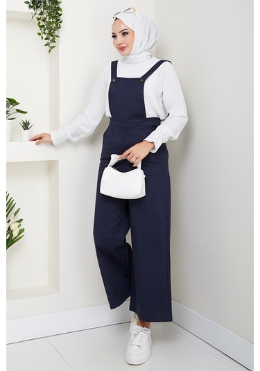 Gülru Cepli Gabardin Tulum 1587 - Lacivert Lacivert