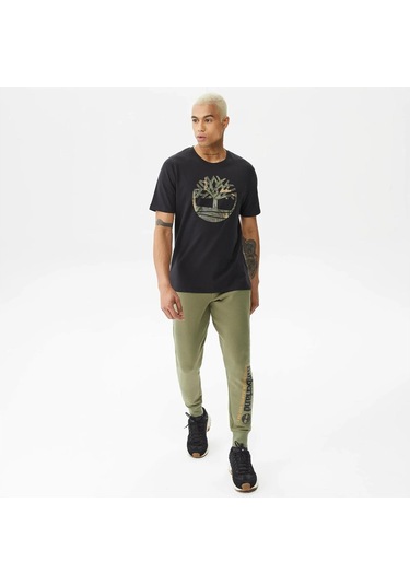 Timberland Tree Logo Camo Erkek Tişört Siyah 001