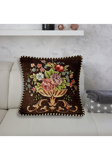 Suntek 48x48cm Makinede Yıkanabilir Dekoratif Yastık Kahve Kahve