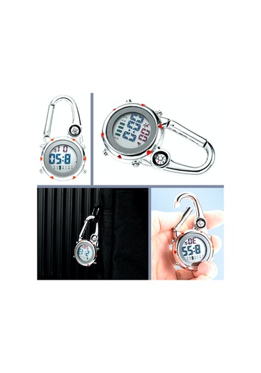 Omeniv Dijital Saat Anahtarlık Alarm Kronometre Karabiner Pusula