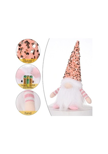 Xianwen Reedark 3'lü Noel Işıklı Peluş Santa Bebek Süsleri -