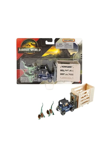 Matchbox Jurassic World Dino Transporter Arabaları Dılophosaurus Çok Renkli