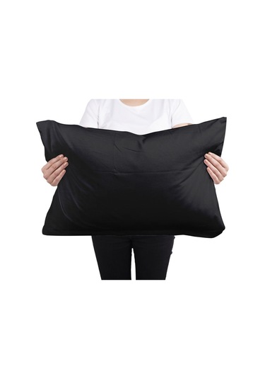 Düz Siyah Yastık Kılıfı - 50x70 - 2 Adet Siyah
