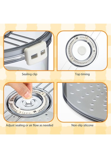 Lemestar Pet Cam Gösterişli Ekmek Saklama Kutusu 8.86x8.86x4.84 İnç - Paslanmaz Çelik Kelebekle Set, Ev Yapımı Ekmek/pasta/tost/muffin İçin Taze Tutucu Şeffaf