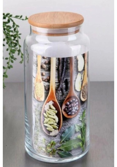 Gönül Gnl2737 Bambu Kapaklı Cam Kavanoz 1100 Cc 1 Adet Şeffaf