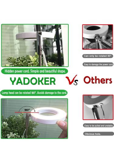 Dofolink 72 Led Toprak Takılı Bitki Büyüme Lambası - Tam Spektrum, 3/9/12 Saat Zamanlama, 10 Seviye Parlaklık Ayarı, 180 Döner Kafa, Beyaz Ip42, 10w Diğer