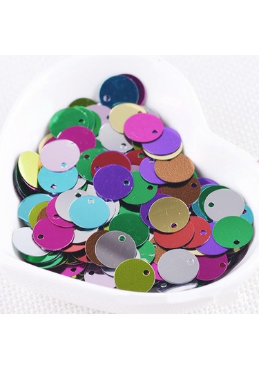 Suntek 300 Adet 10mm Düz Yuvarlak Gevşek Payetler Sanat El