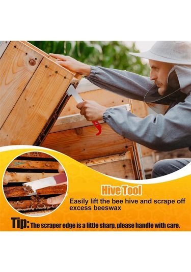 Xurunkeji Arıcılık İçin Arı Kovanı Aleti - J Kancası Ve Doğal At Kılı Arı Fırçası, Arı Kovanı Fırçası Arı Çerçevesi Kaldırıcı Ve Kazıyıcı